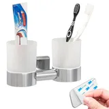 bremermann Bad-Serie LUCENTE TAPE - Doppel-Glasbecherhalter selbstklebend Glas | Gr.: onesize