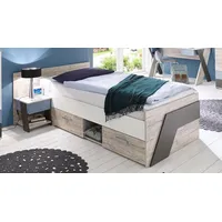 Möbel Akut Jugendbett Nona 90x200 mit Nachtkonsole Bettanlage in