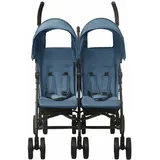 Tidyard Geschwisterwagen mit Verstellbare Dach & Ablagekorb Doppelkinderwagen Zusammenklappbar 2 In 1 Zwillinge Buggy Zwillingspuppenwagen Zwillinge Kinderwagen Buggy Kinderwagen Marineblau Stahl