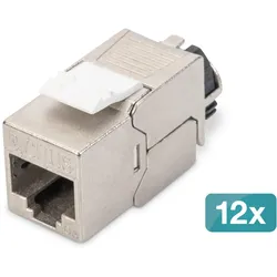 Digitus CAT 6A Keystone Jack, geschirmt, 12 Stück werkzeugfreie Verbindung