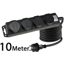 ChiliTec Steckdosenleiste 10 m Schwarz 4 St.