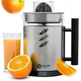 Balter ZP-03 Zitruspresse Elektrisch – Orangenpresse & Zitronenpresse – 2 Kegel - 120W, 1L Tank, - Edelstahl Zitruspresse