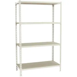 PROREGAL Schwerlastregal MID MULI | HxBxT 150x80x50cm | 4 Fachböden | Fachlast 150kg | Weiß | Lagerregal Kellerregal Werkstattregal Fachbodenregal