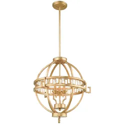 Pendellampe Deckenleuchte Hängelampe Stahl Gold Kugel-Design Esszimmerlampe