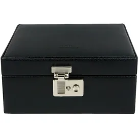 Windrose Uhrenbox Beluga mit Leder Schwarz