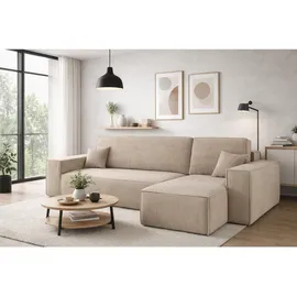kaiser möbel Ecksofa Cord 4-Sitzer Dunkelgrau