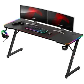 huzaro Biurko gamingowe Hero 4.8 RGB, Gaming Tisch, Schwarz