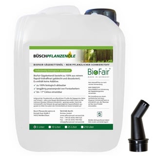 BioFair Sägekettenöl (10 Liter) aus 100% reinem Rapsöl-Vollraffinat