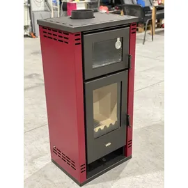 Prity Kaminofen K2 GT F Stahl Schwarz/Abdeckplatte Speckstein Bordeaux