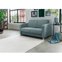 Schlafsofa INOSIGN "Mia" Sofas Gr. B/H/T: 159cm x 88cm x 87cm, Struktur, grün (mint) mit 2 Einzelauszügen als Längsschläfer