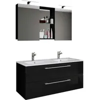 VCM Badmöbel-Set Budasi 3-tlg. Schwarz