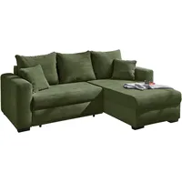 Ecksofa JOCKENHÖFER GRUPPE "Elmau", grün, B:235cm T:90cm, Korpus: 100% Polyester, Kissen: 100% Polyester, Sofas, inklusive Bettfunktion,Bettkasten,Ottomane links/rechts montierbar, Topseller
