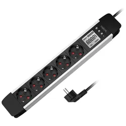 LOGILINK Steckdosenleiste LPS286, 5-fach, Display, Echzeit Energieverbrauch