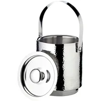 Edzard Eiseimer Seattle (Höhe 16 cm) mit Deckel, Eiszange, Edelstahl fein gehämmert