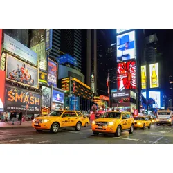 Fototapete PAPERMOON "New York Taxis", bunt, B:4,00m L:2,60m, Vlies, Tapeten