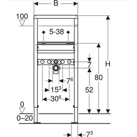 Geberit DuofixBasic Element für Waschtisch, 112cm, Standarmatur