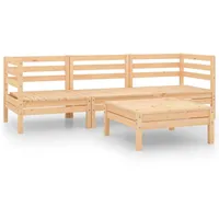 vidaXL 4-tlg Garten-Lounge-Set Massivholz Kiefer