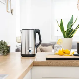 First Austria TZS First Austria Edelstahl Wasserkocher 2200W, 1,7 L, Temperatureinstellung 60-100 Grad, Warmhaltefunktion, Kalkfilter, verdecktes Heizelement, LED Beleuchtungsfarbe