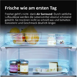 Haier 2D 60 Series 3 Kühl-Gefrierkombination (355 l, 1850 mm hoch, Inox)
