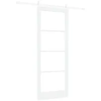 vidaXL Schiebetür ORKDAL Weiß 83 x 211 cm Massivholz Kiefer und Glas 3331888
