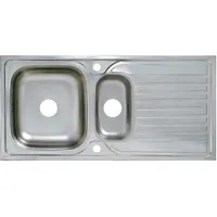 Edelstahl Küchenspüle Edelstahlspüle Einbauspüle 100x50 cm 1,5 Becken Eckige Spüle