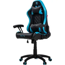 Elite Gaming-Stuhl für Kinder PULSE, ergonomisch, bis 120kg, verstellbare Höhe, Wippmechanik, Kissen (Schwarz/Blau)