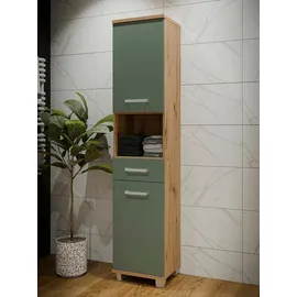 Forte Badschrank 2 Türen, 1 Schublade 40,2 x 186,8 x 34,8 cm Salbei/Braun