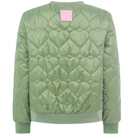 Zwillingsherz Bomberjacke "Be Happy", Damen, Gr. L, grün (tannengrün), Steppware, Obermaterial: 100% Polyester, regular fit kurz, angesetztes Bündchen, Jacken Bomberjacke, modisch, Kontrastdetails, regular fit, langärmelig, mit Herzsticker