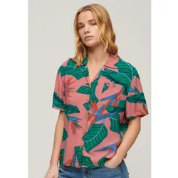Superdry für Damen. W4010419A Strand Resort Shirt rosa (S), Lässig, Strandbekleidung, Viskose, Kurzarm