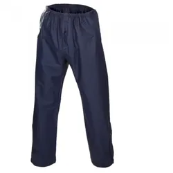 Blaue, elastische Regenhose mit Verstärkung