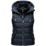 Marikoo Damen, Weste Steppweste gesteppt Frühjahr Übergangsweste B866 [B866-Tais-Navy-Gr.S] - S