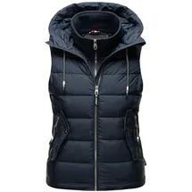 Marikoo Damen, Weste Steppweste gesteppt Frühjahr Übergangsweste B866 [B866-Tais-Navy-Gr.S] - S