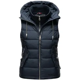 Marikoo Damen, Weste Steppweste gesteppt Frühjahr Übergangsweste B866 [B866-Tais-Navy-Gr.S] - S