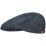 Mayser Frankie Soft Shetland Woll Flatcap Schirmmütze Kariert Handmade Made in EU Herren Winter dunkelblau 56 cm - 56
