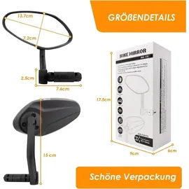 ARKHAM Fahrradspiegel 2 Stück HD Auto-Grad Glas oval verstellbar