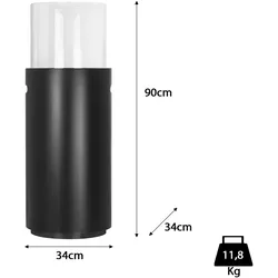Bio Ethanol Kamin Stand Ø 34 cm x 86,5 cm schwarz 1L Ethanolkamin Glasfeuer Ofen