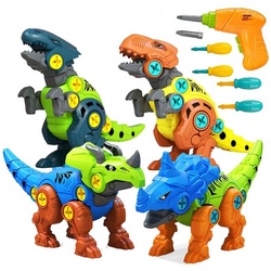 Kind Ja Lernspielzeug Kinderspielzeug,DIY-Dinosaurier-Set,Montage und Lagerung gelb