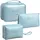 luxuskollektion Kosmetiktasche 3er Set Blau PU Wasserdicht Reise