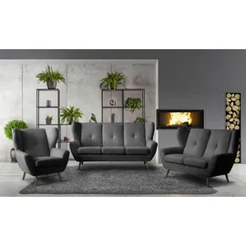 exxpo - sofa fashion Couch Cord 3-Sitzer Grau