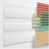 HEXIMO Wanddekoobjekt HLM-3-04 (Lamellenwand (1.84 m) aus XPS - Lamellen Wandpaneele Lamellenverkleidung Akustikpaneele weiß (4 Paneele, HLM-3-04 weiß) Paneele Wandleiste Platten Wand Deko) weiß