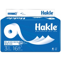 Hakle Toilettenpapier "Klassisch Weiß" 3-lagig, 1er Pack (1 x 16 Stück)