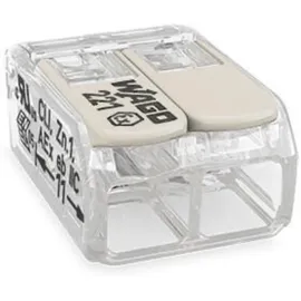 WAGO 221-482 Verbindungsklemme flexibel: 0.20-4 mm2 starr: 0.20-4 mm2 Polzahl: 2 Transparent,
