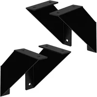 ML-Design Regalhalterung 15 cm, Schwarz, Metall, dreieckige Regalwinkel, schwebende Wandhalterung, 90°, Wandkonsole Hängeregal Regalstütze