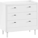 Schubkastenkommode HOME AFFAIRE "hochwertig und stabil gebaut, Schubladen m. Soft-Close, weiß lackiert", weiß (buche massiv weiß lackiert), B:100cm H:95cm T:55cm, Massivholz, Sideboards, mit 3 geräumigen Schubladen, oben Ablage mit Umrandung, Buche massiv