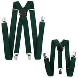 axy Hosenträger Papa und Sohn Hosenträger Set (Partnerlook für Herren und Kinder 1-6 Jahren, Vater-Sohn Hosenträger Set) Fotoshooting Familien Outfit grün