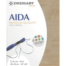 Zweigart AIDA precut 20 ct. Extra Fein-Aida 3326 Farbe 3009 vintage, Handarbeitsstoff für Kreuzstich 48x53cm