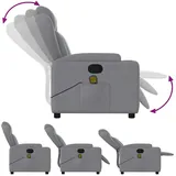vidaXL Massagesessel Hellgrau Stoff 94,5 x 100 x 0 cm Grau mit Fernbedienung