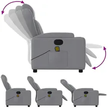 vidaXL Massagesessel Hellgrau Stoff 94,5 x 100 x 0 cm Grau mit Fernbedienung