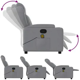 vidaXL Massagesessel Hellgrau Stoff 94,5 x 100 x 0 cm Grau mit Fernbedienung
