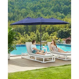 Songmics Doppelsonnenschirm 460 x 270 cm Blau